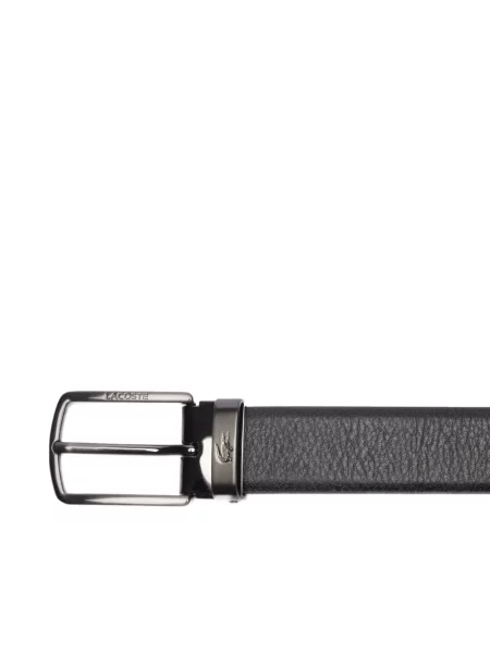 Δερμάτινος ζωσμένος ζώνη Lacoste με αγκράφα μαύρο