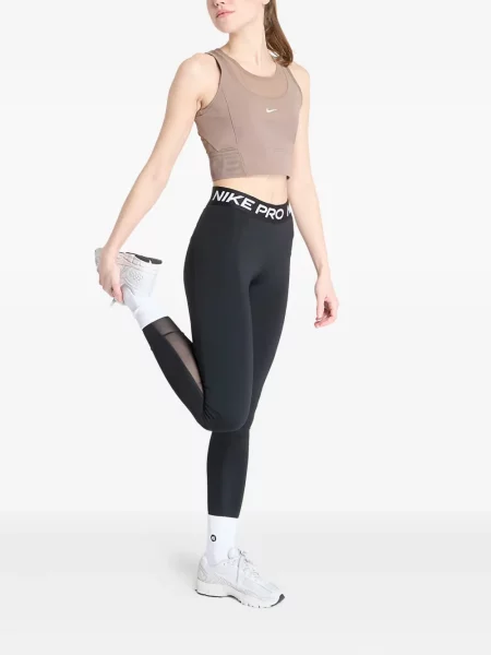 Top sport Nike din fleece plisat fără mâneci alb