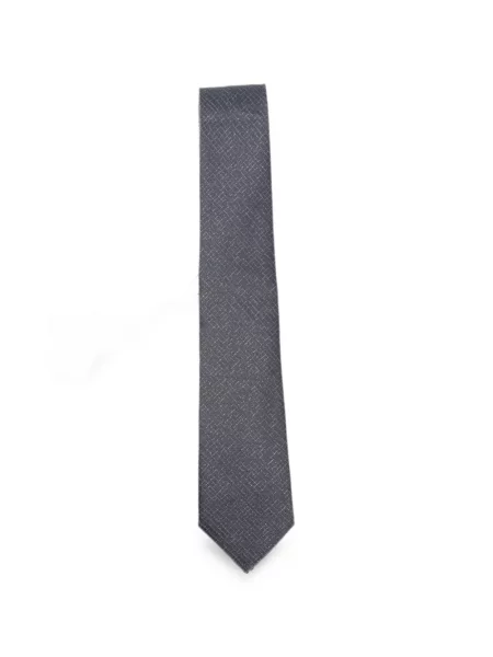 Cravată Canali de mătase cu imprimeu geometric gri