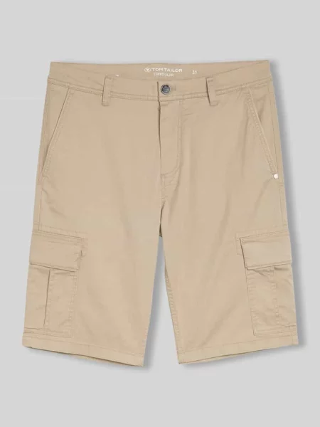 Szorty cargo o kroju regular fit z mieszanki bawełny Tom Tailor beżowe