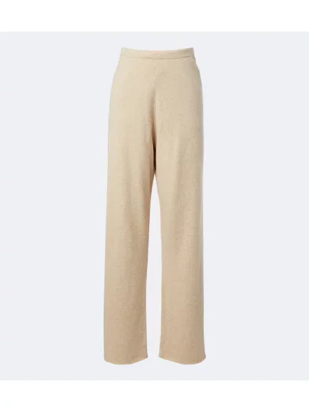 Pantaloni Extreme Cashmere din cașmir bej