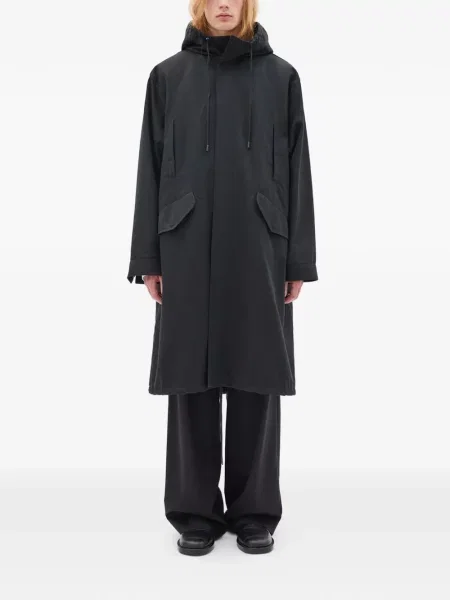 Geacă parka Ann Demeulemeester cu glugă negru