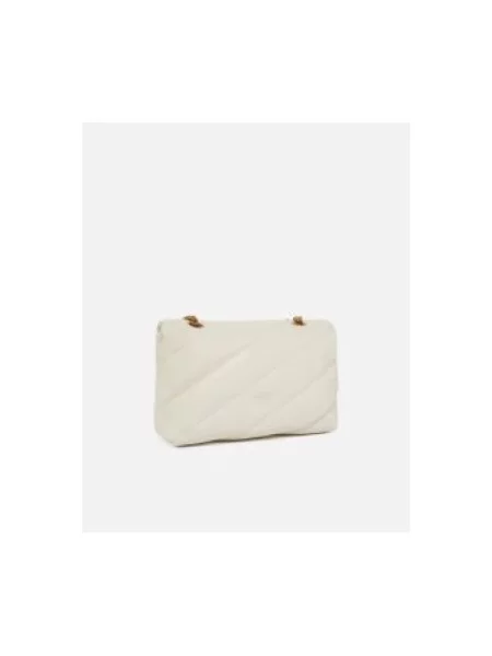 Torebka crossbody Pinko klasyczna z owczej skóry biała