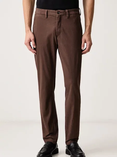 Mos Mosh pantaloni chinos pentru bărbați cu Hunt maro