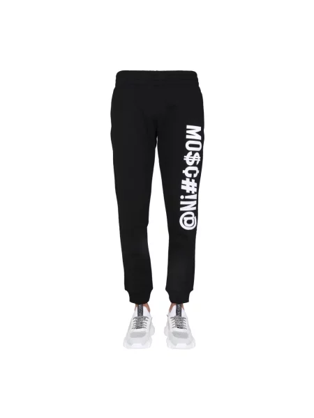 Spodnie Moschino z logo czarne