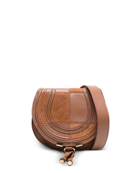 Geanta crossbody Chloé Marcie din piele de căprioară maro