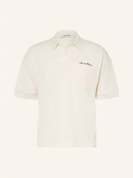 About:Blank Koszulka Polo Piqué weiss czarna