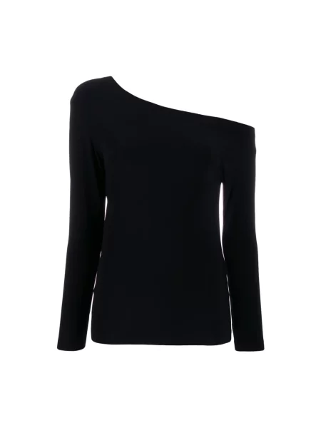 Top Norma Kamali z odkrytymi ramionami czarny