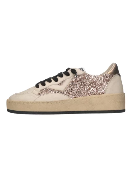 Sneakersy 4b12 skórzane beżowe