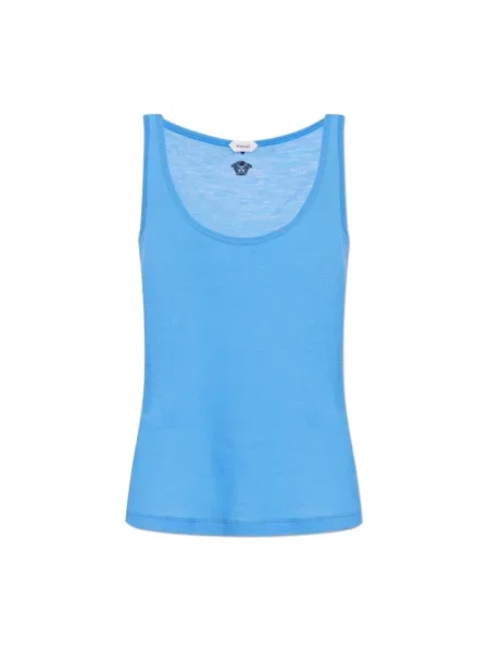 Top Versace wełniany niebieski