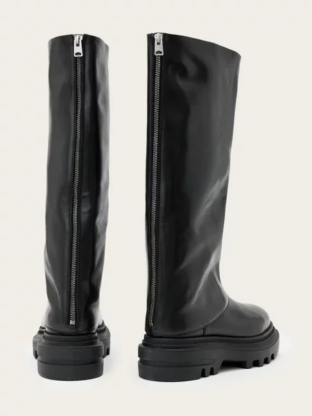AllSaints ghete de piele Maxie Boot cu platforma negru