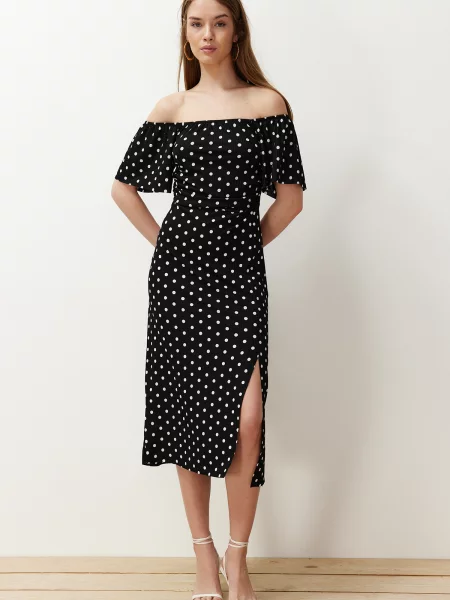 Gulerat rochie Trendyol cu buline negru