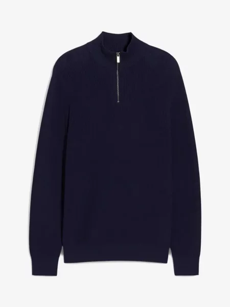 Bluza ze stójką z czystej bawełny niebieska