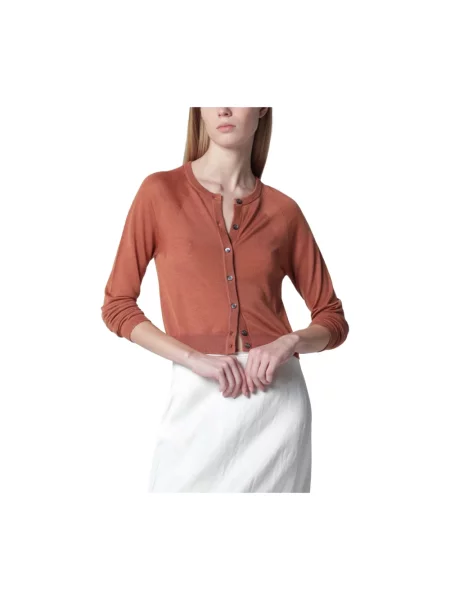 Sweter Roberto Collina z kaszmiru brązowy