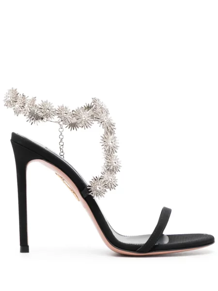 Sandale Aquazzura de cristal negru