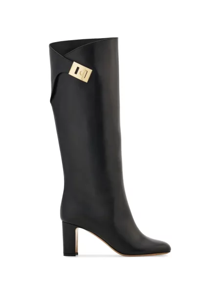 Botine Ferragamo cu cataramă negru
