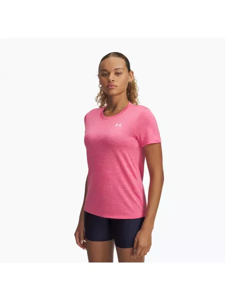 Under Armour Tech C-Twist дамска тениска за тренировки супер розово/бяло бяло