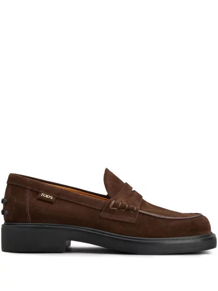 Pantofi loafer Tod's din piele de căprioară maro