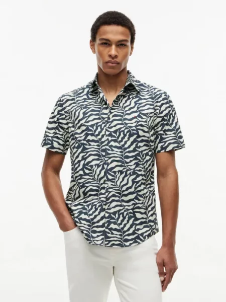 Tommy Hilfiger Cămașă PAPERTOUCH PALM negru