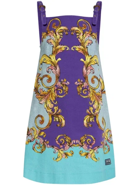 Rochie din denim Versace Jeans Couture de costum violet