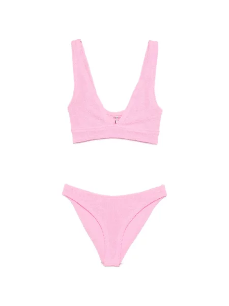 Bikini Hunza G cu decolteu în V roz