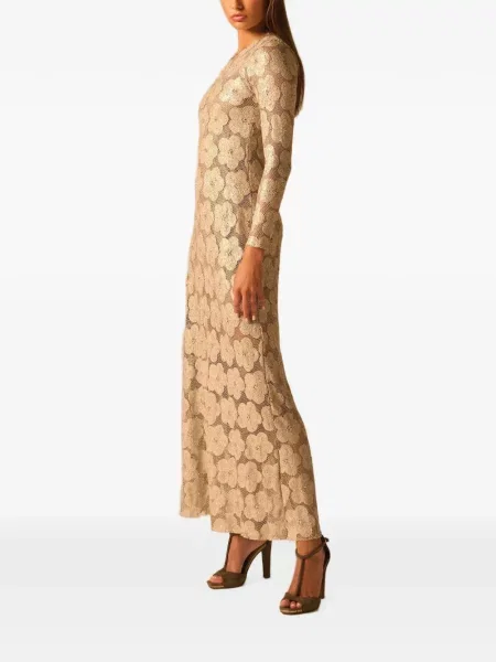 Lung rochie maxi Jbq cu model floral din dantelă
