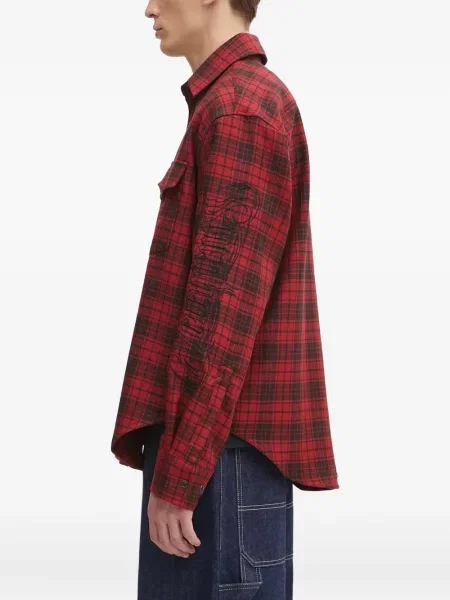 Kockás hosszú ing Vetements piros