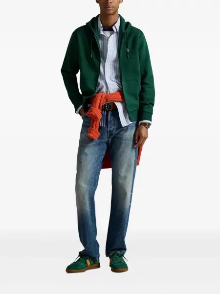 Ριγέ polo Polo Ralph Lauren με κουκούλα με αυτόγραφο λευκό
