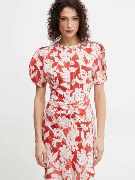 Victoria Beckham rochie mini mulata roz