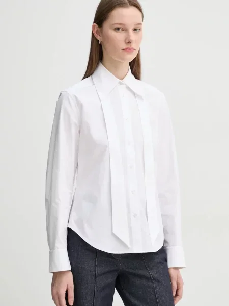 Remain camasa din femei cu guler clasic regular alb