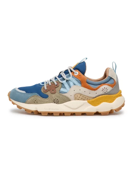 Sneakersy Flower Mountain skórzane w kwiatki niebieskie