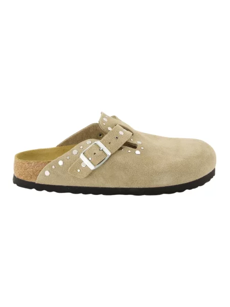 Kapcie Birkenstock skórzane beżowe