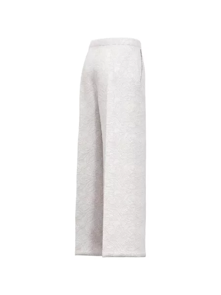 Pantaloni Marella cu model floral alb
