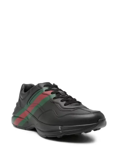 Ριγέ sneakers Gucci Rhyton μαύρο