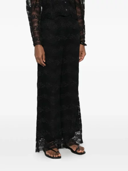 Pantaloni Twinset din dantelă negru