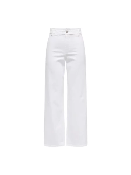 Spodnie Jdy z wysoką talią białe
