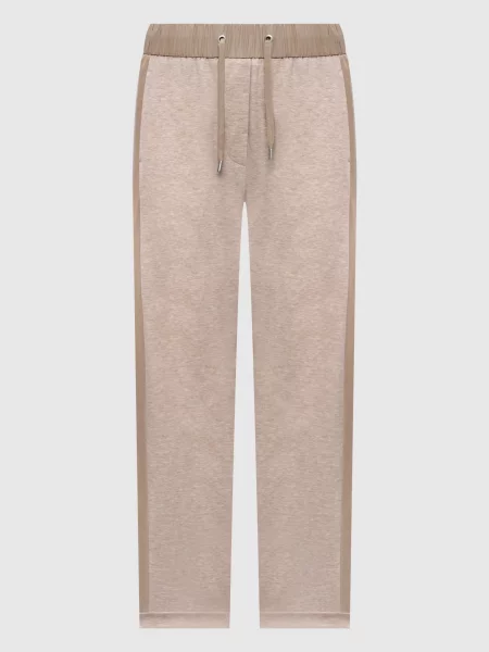 Меланжевые спортивные штаны Peserico бежевые