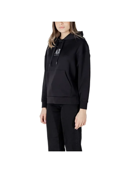 Armani Exchange Hanorac | Relaxed fit negru