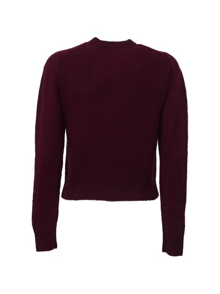 Pulover Mc2 Saint Barth cu broderie de lână cu decolteu rotund roșu