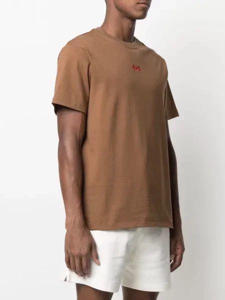 Tricou 424 cu broderie maro