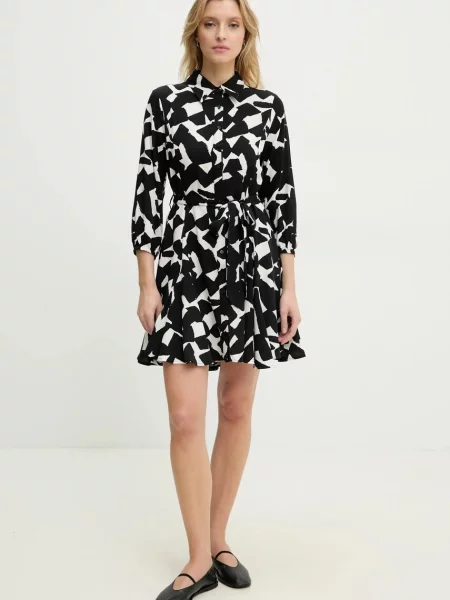 Answear Lab sukienka mini rozkloszowana czarny