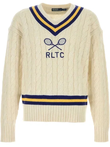 Pulover Polo Ralph Lauren cu broderie alb