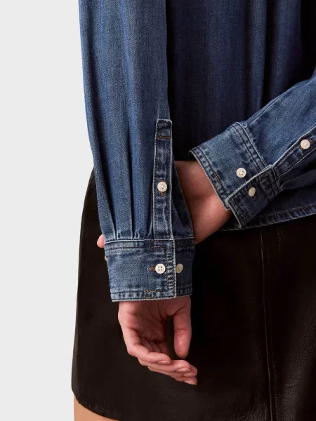 Укорочена сорочка Calvin Klein Jeans синя