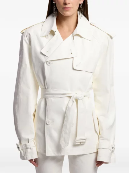 Двуредно препасан палто Ralph Lauren Collection бяло