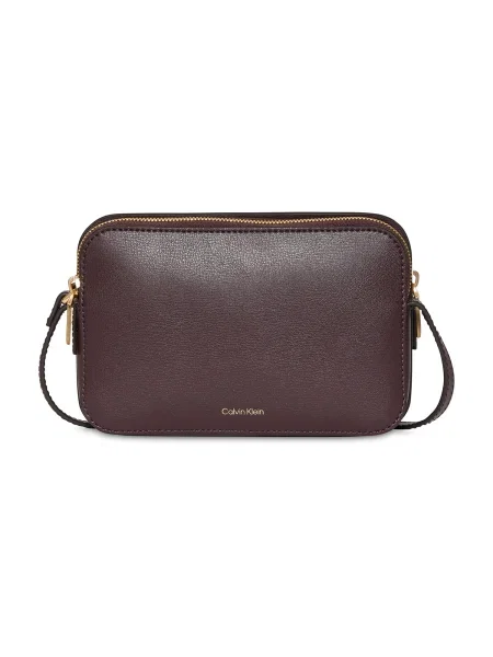 Calvin Klein Geantă Foil Logo Elongated Camera Bag Vișiniu maro