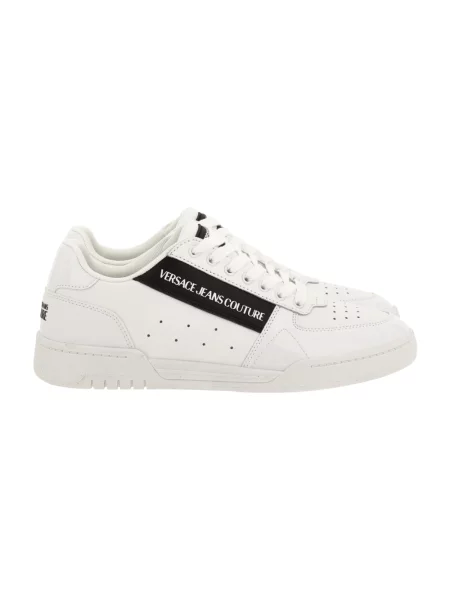 Sneakersy Versace Jeans Couture skórzane z nadrukiem białe