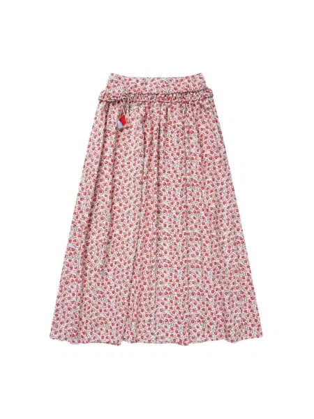 Spódnica midi Munthe z frędzli do kolan czerwona