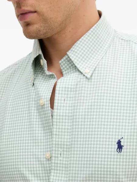 Șapcă Polo Ralph Lauren în carouri din țesătură twill cu imagine alb