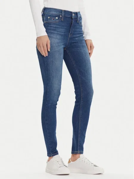Tommy Jeans Blugi Nora Bleumarin Skinny Fit albastru