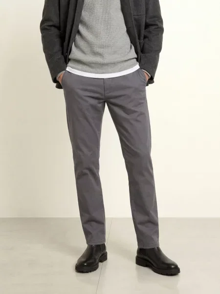 Paul Chino Kalhoty Regular Fit šedá